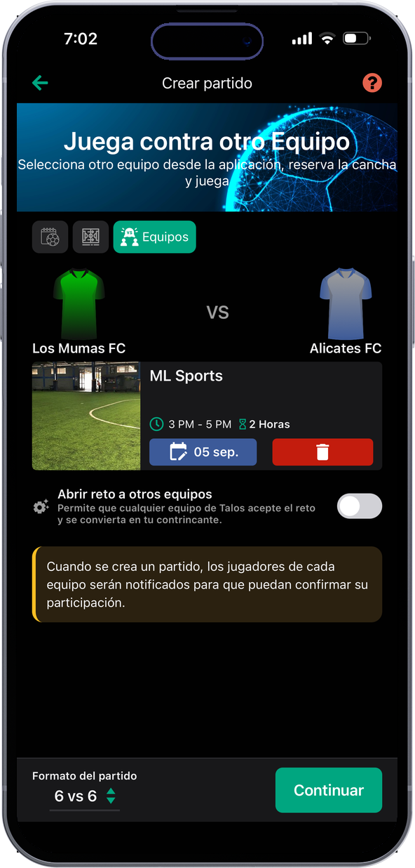 Talos app screen